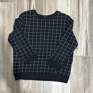 Lulu kids Grid Pattern Black and white sweatshirt